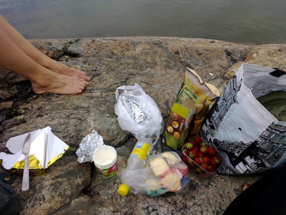 Picnic by the sea.